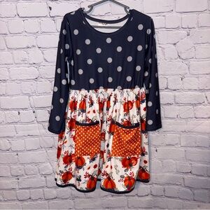 Boutique Navy and Orange Pumpkin Dress